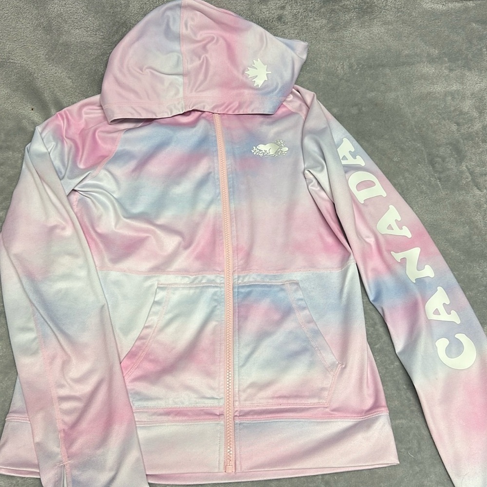 Roots Pink & Light Blue Tie-Dye Hoodie Jacket